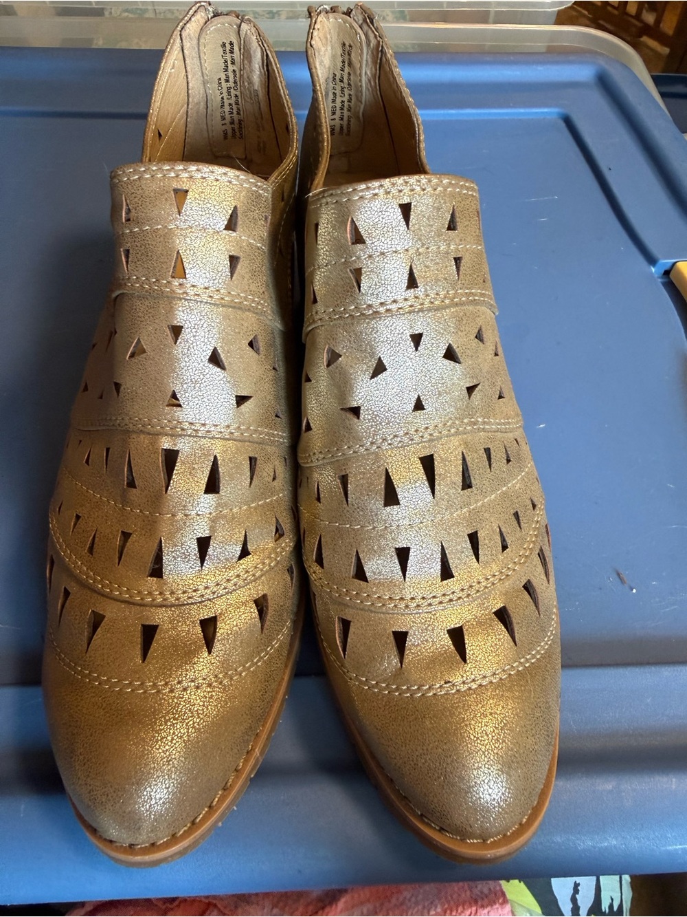 Sonoma Metallic Gold Cutout Slip-On Flats